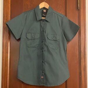Dickies Women’s Teal/Forest Button Down Uniform Work Shirt